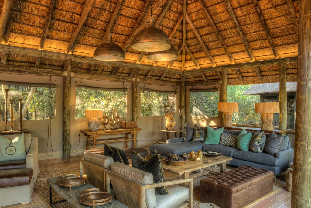 Camp Moremi Lounge at Camp Moremi, Moremi Game Reserve, Botswana.