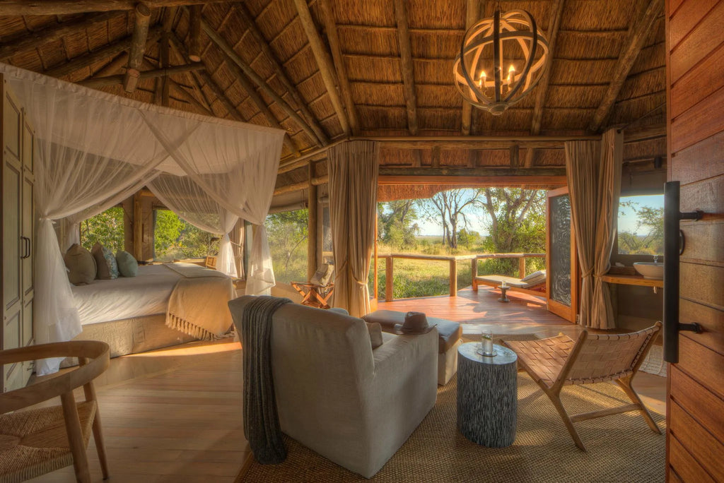 Camp Moremi Guest Tent Interior at Camp Moremi, Moremi Game Reserve, Botswana.
