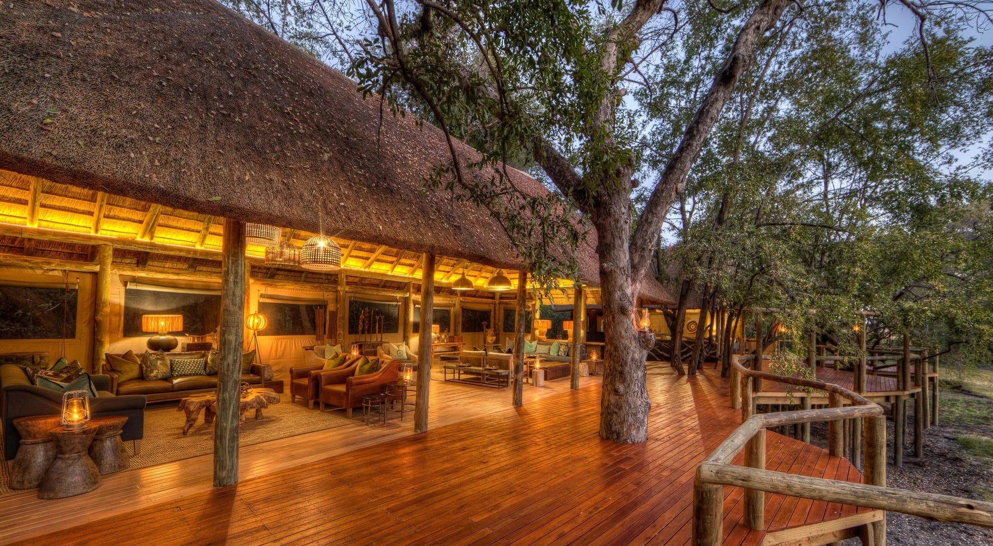 Camp Moremi public areas at Camp Moremi, Moremi Game Reserve, Botswana.