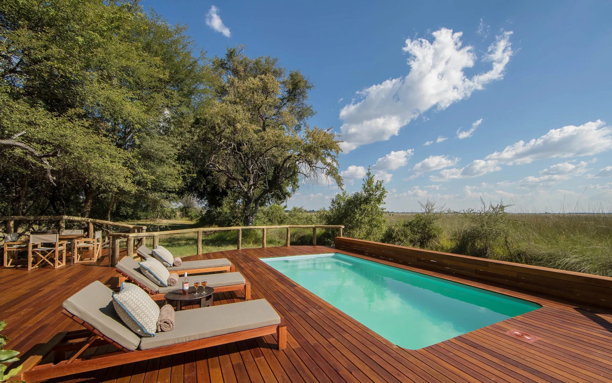 Camp Moremi guest pool at Camp Moremi, Moremi Game Reserve, Botswana.