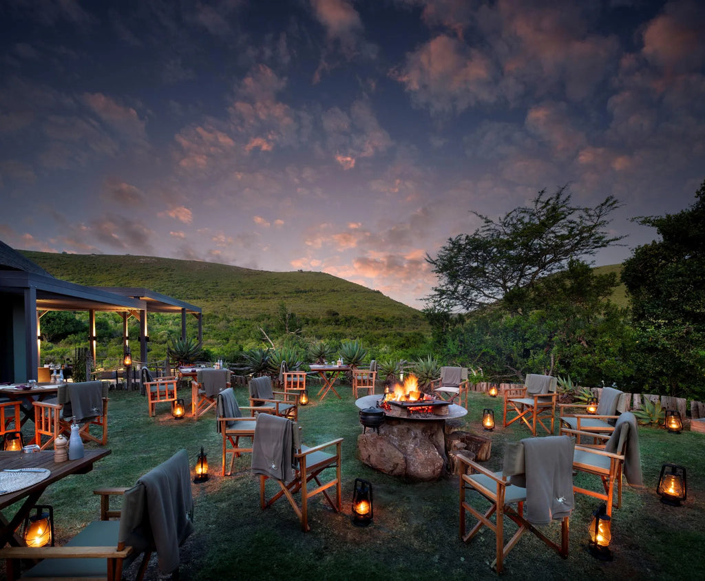 Bayethe Boma at Bayethe at Shamwari Private Game Reserve, Shamwari Private Game Reserve, South Africa.