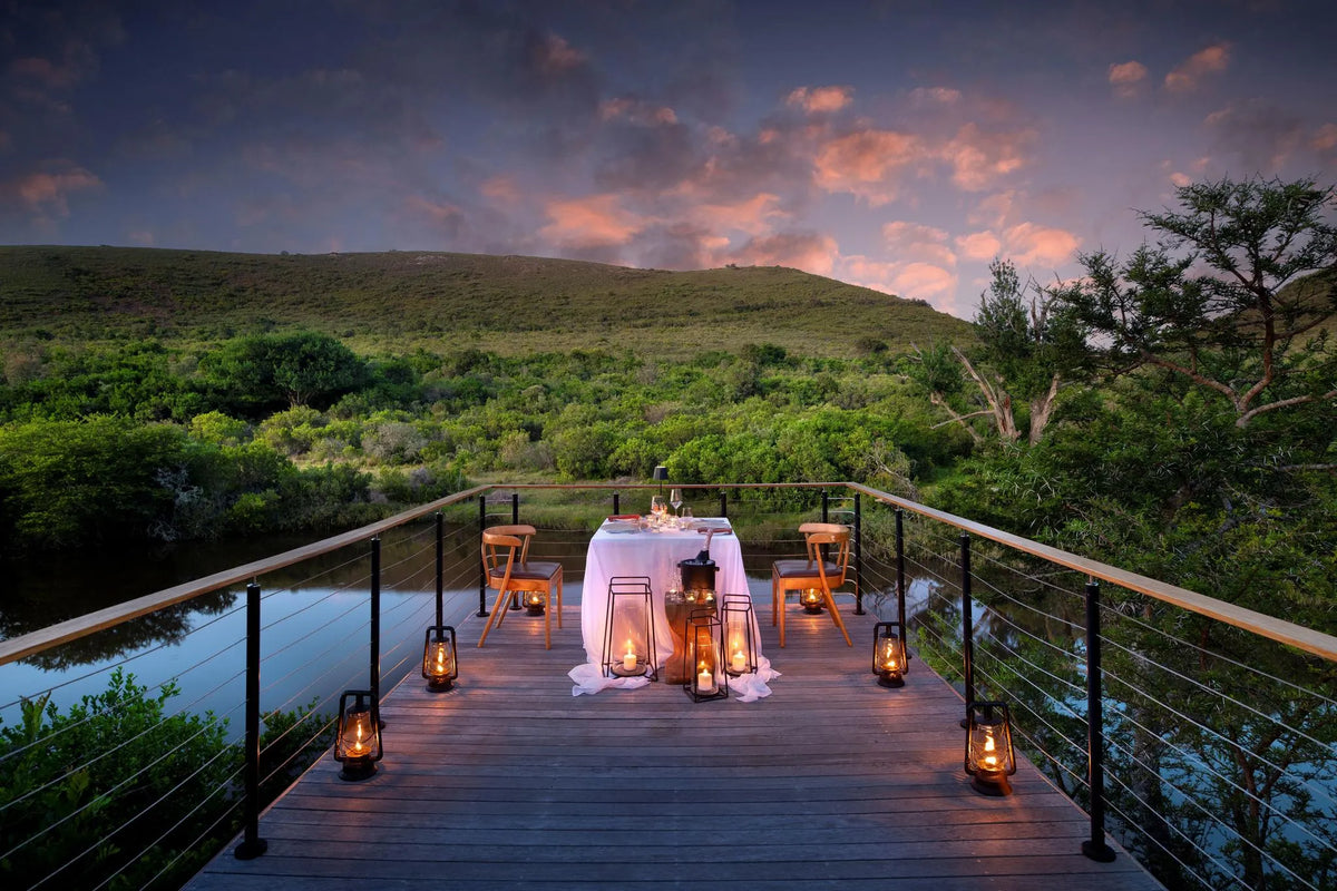 Guest Experience - Private Dining at Bayethe at Shamwari Private Game Reserve, Shamwari Private Game Reserve, South Africa.