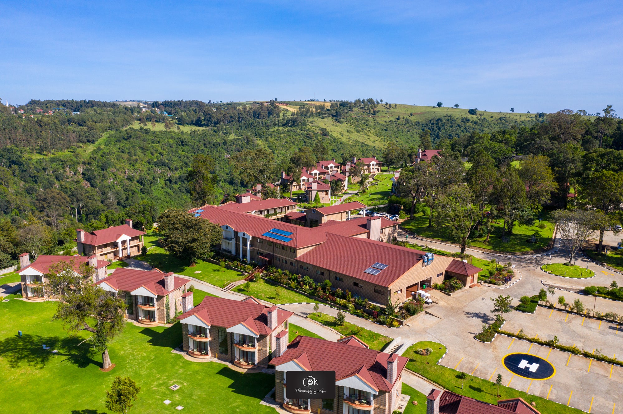 AERIAL VIEW WITH HELIPAD