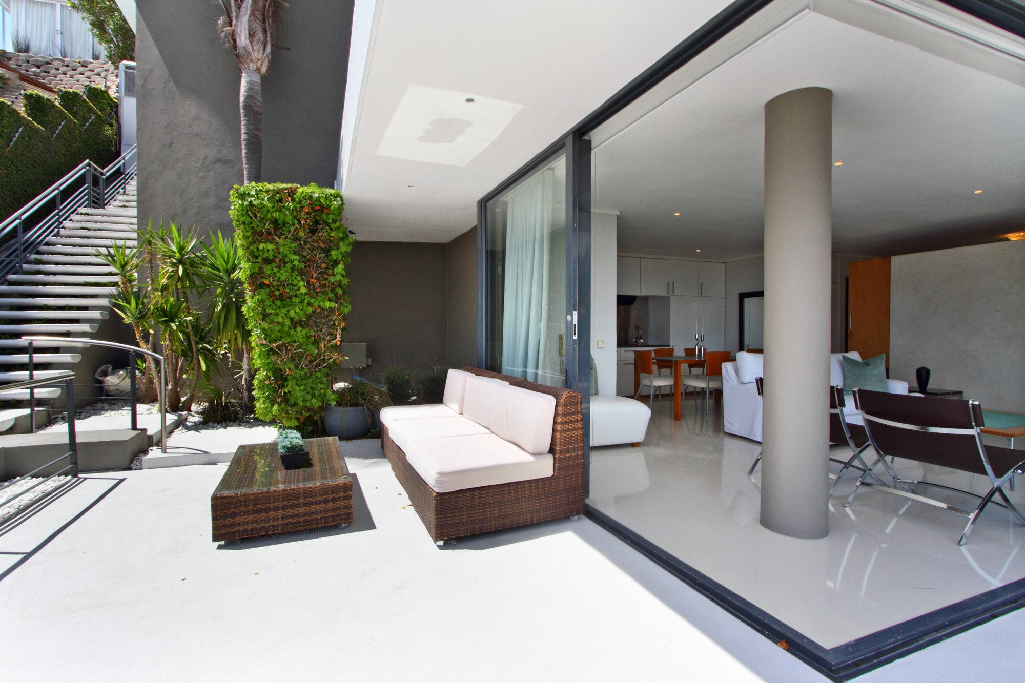 Outdoor seating on the balcony