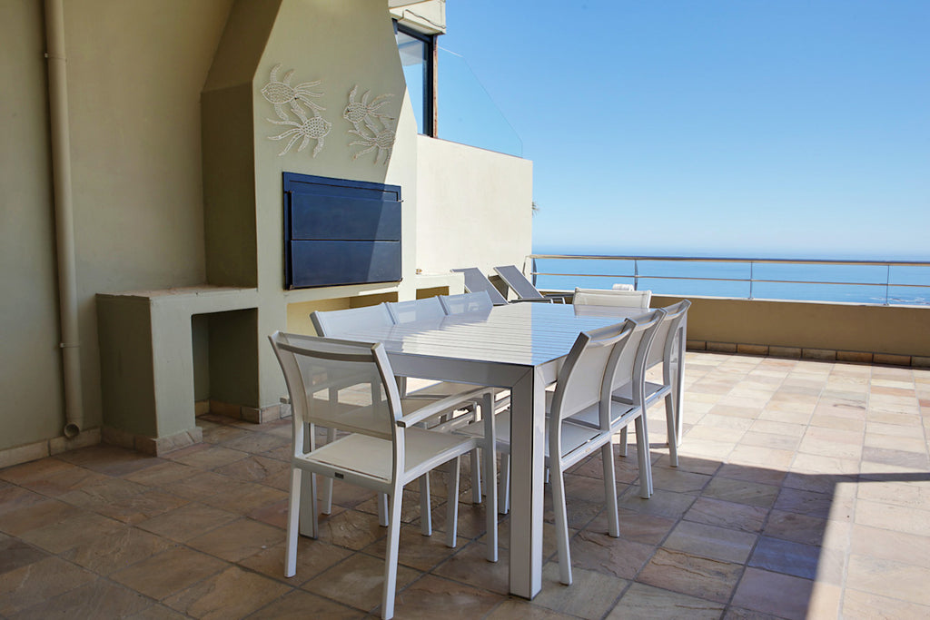 Outdoor terrace with built-in barbeque