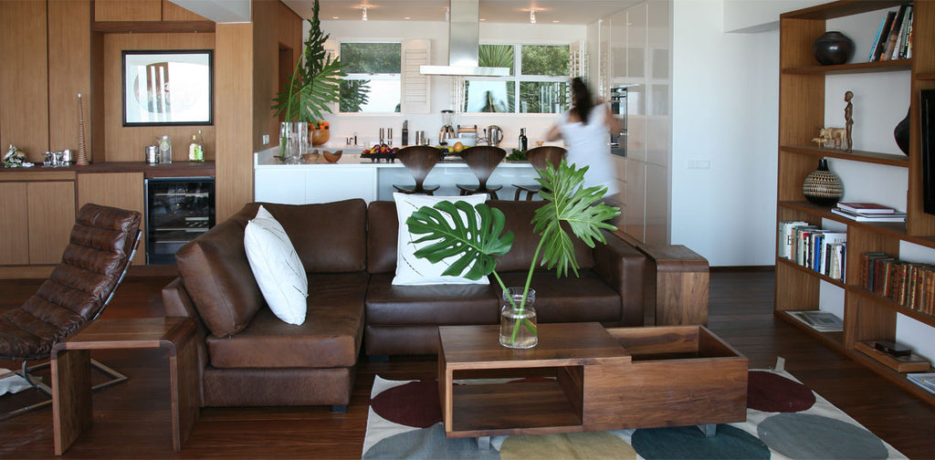 Living area and kitchen