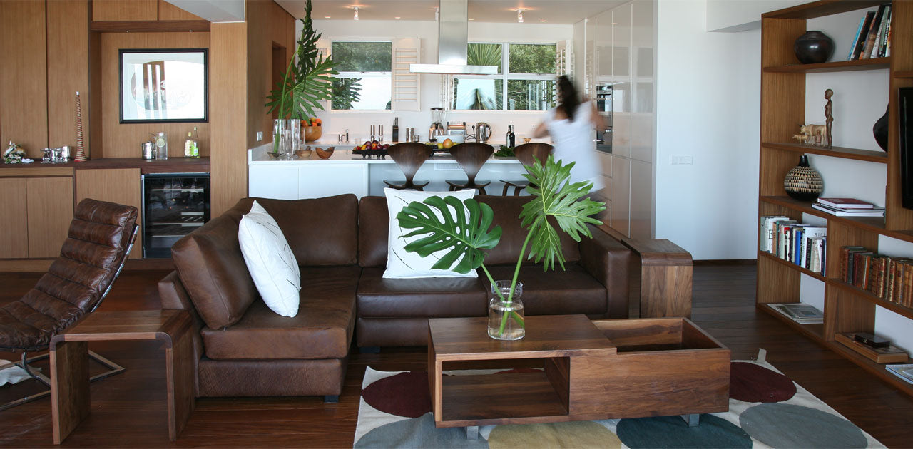 Living area and kitchen