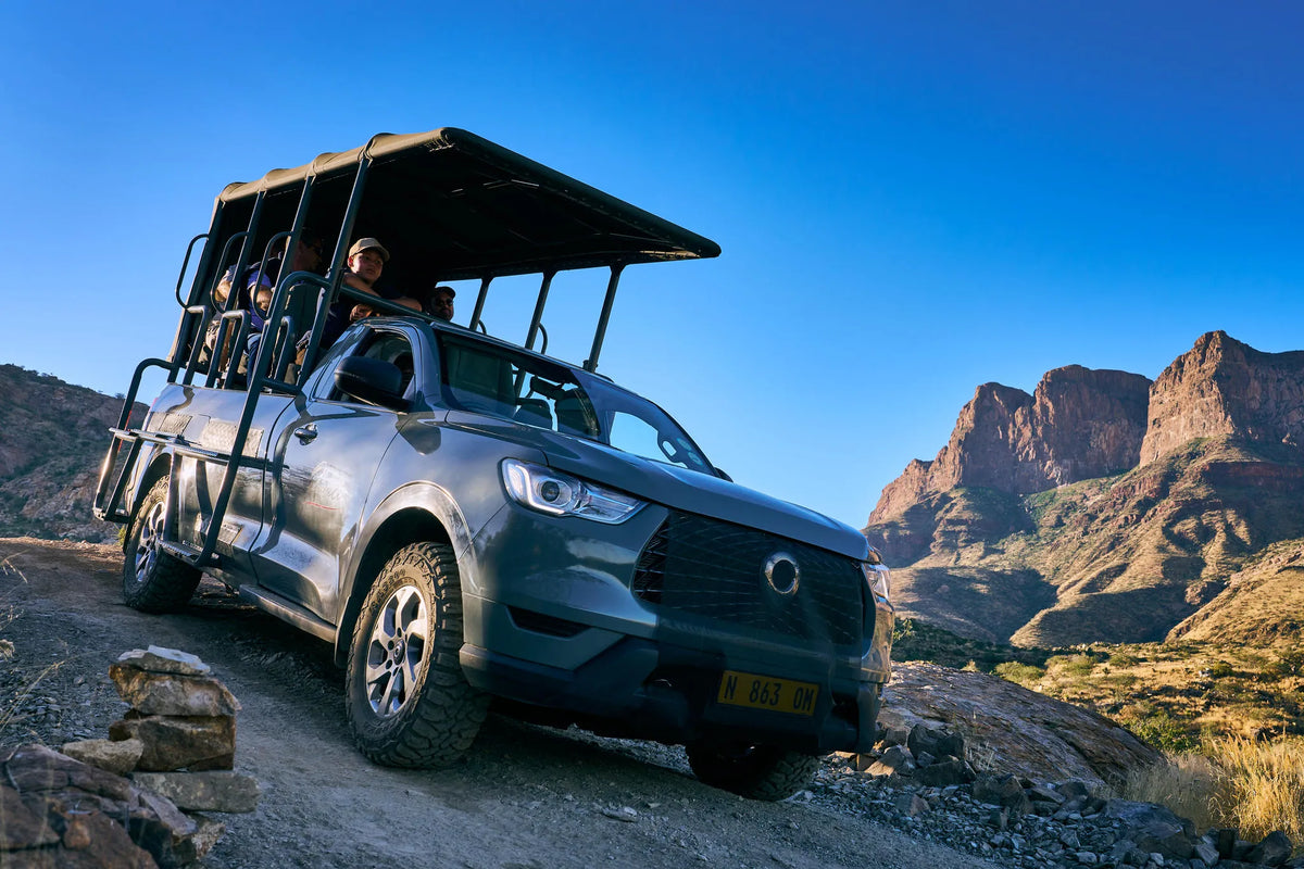 Open-Gameviewer-Hohenstein-Lodge at Hohenstein Lodge, Erongo Mountains, Namibia.
