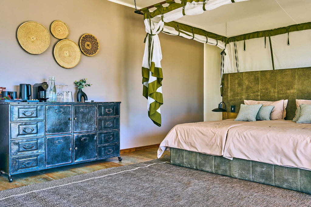 Rooms-Bedroom-Hohenstein-Lodge at Hohenstein Lodge, Erongo Mountains, Namibia.