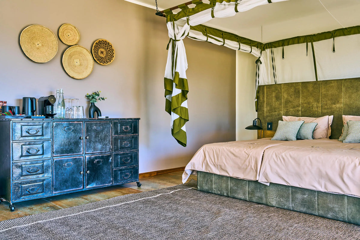 Rooms-Bedroom-Hohenstein-Lodge at Hohenstein Lodge, Erongo Mountains, Namibia.