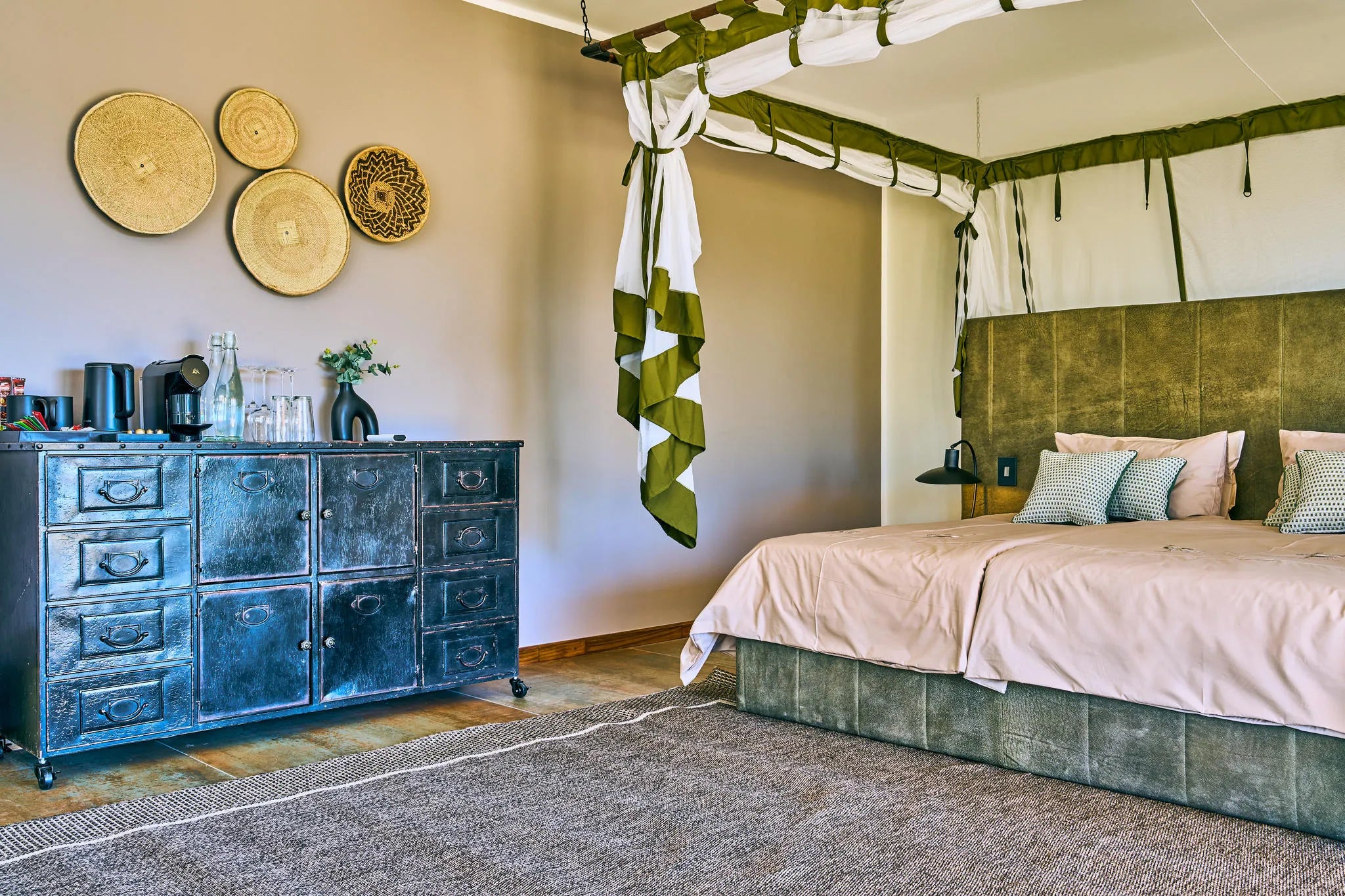 Rooms-Bedroom-Hohenstein-Lodge at Hohenstein Lodge, Erongo Mountains, Namibia.