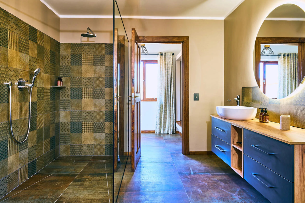 Rooms-Bathroom-Hohenstein-Lodge at Hohenstein Lodge, Erongo Mountains, Namibia.