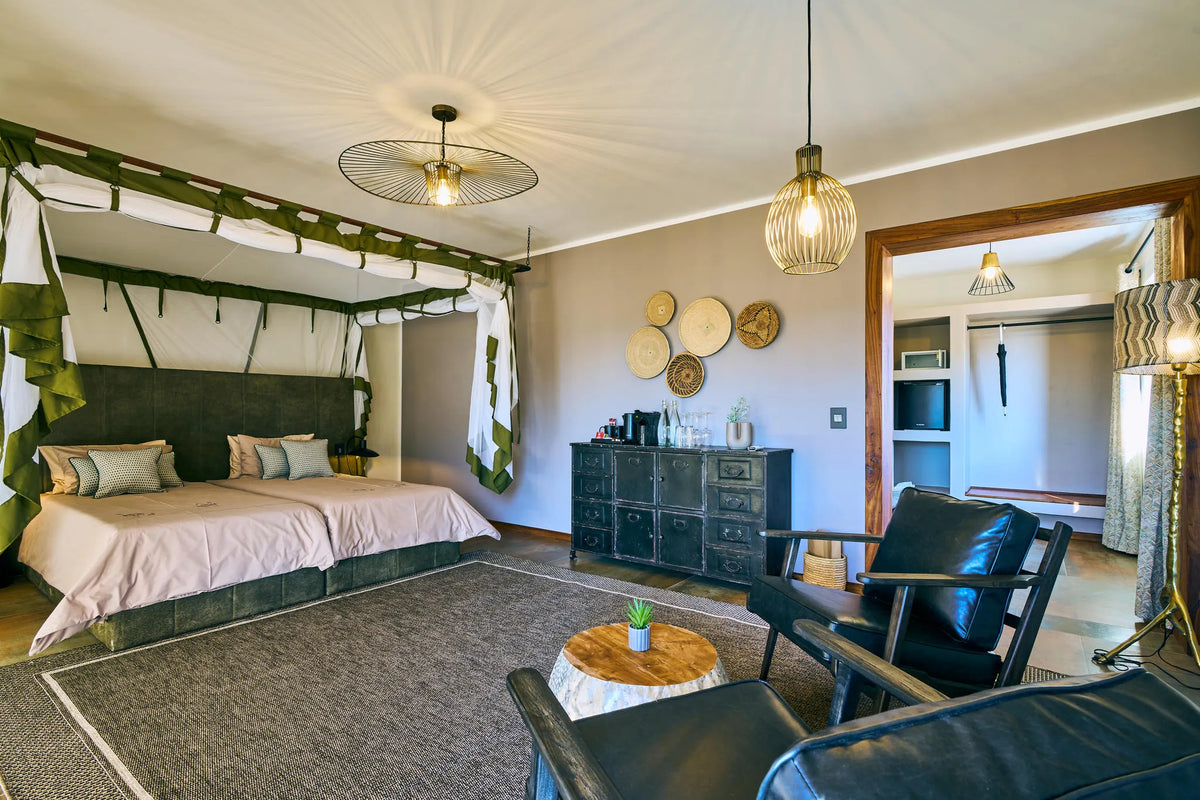 Rooms-Bedroom-Hohenstein-Lodge at Hohenstein Lodge, Erongo Mountains, Namibia.