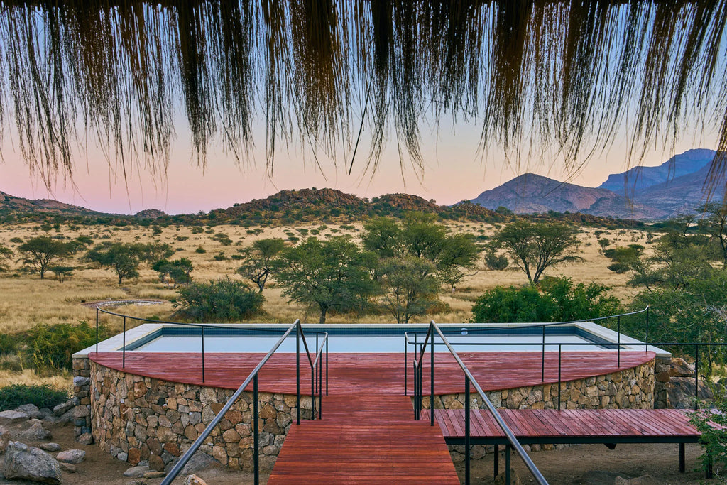 Pool-Hohenstein-Lodge at Hohenstein Lodge, Erongo Mountains, Namibia.