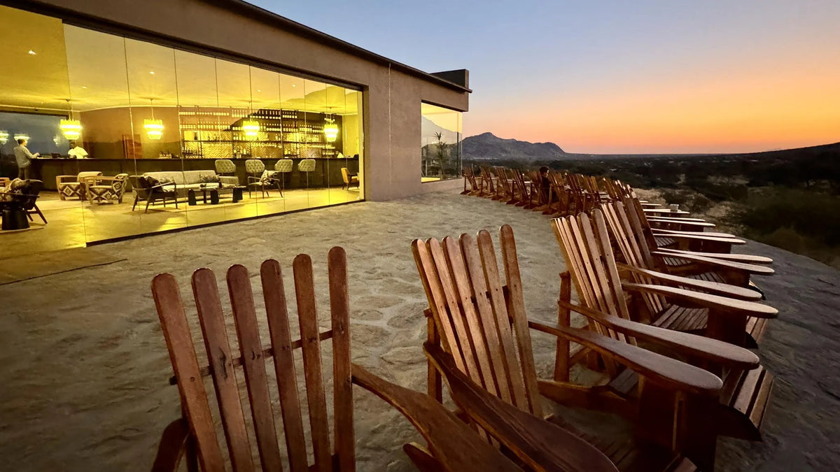Terrace-Hohenstein-Lodge at Hohenstein Lodge, Erongo Mountains, Namibia.