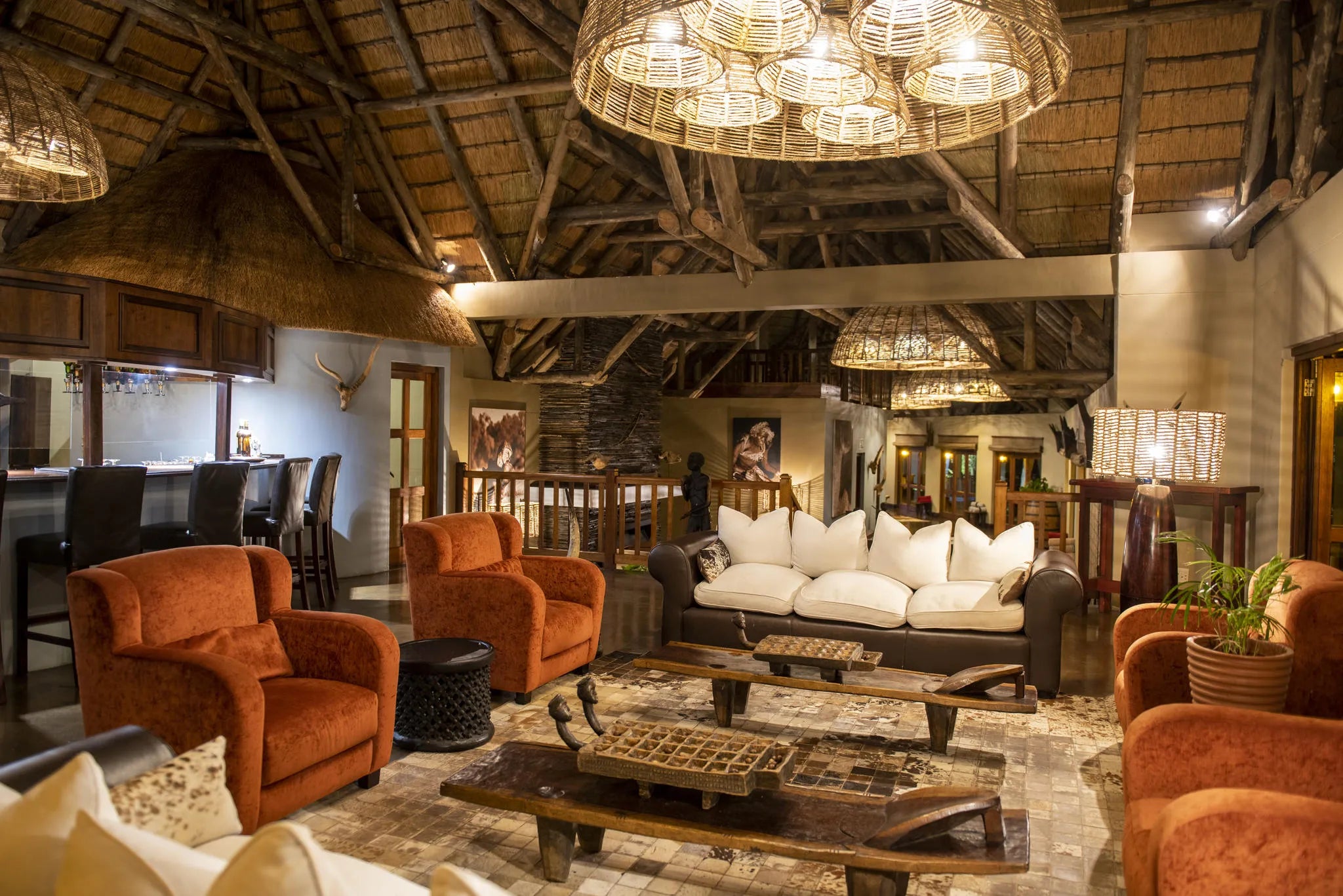 Bar and Lounge - main area Divava Okavango at Divava Okavango Resort & Spa, Divundu, Namibia.