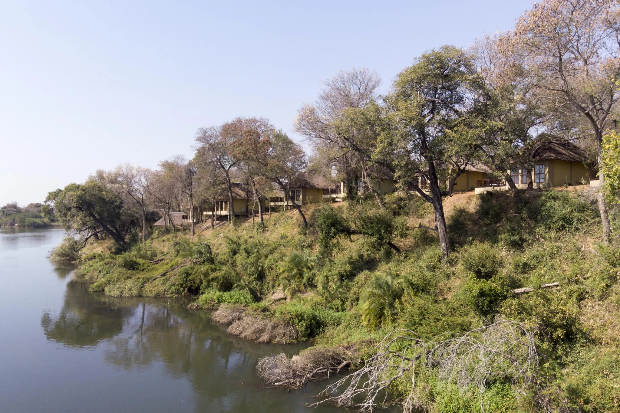The River banks at Divava Okavango Resort & Spa, Divundu, Namibia.