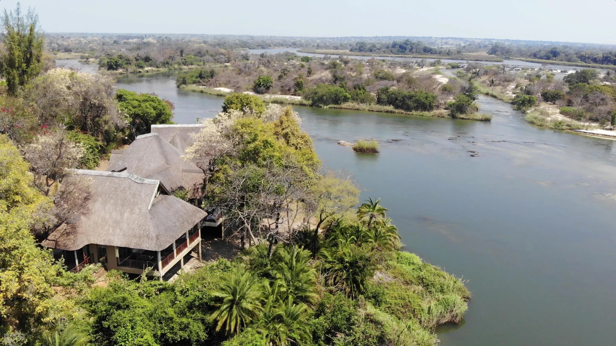 Arial view at Divava Okavango Resort & Spa, Divundu, Namibia.