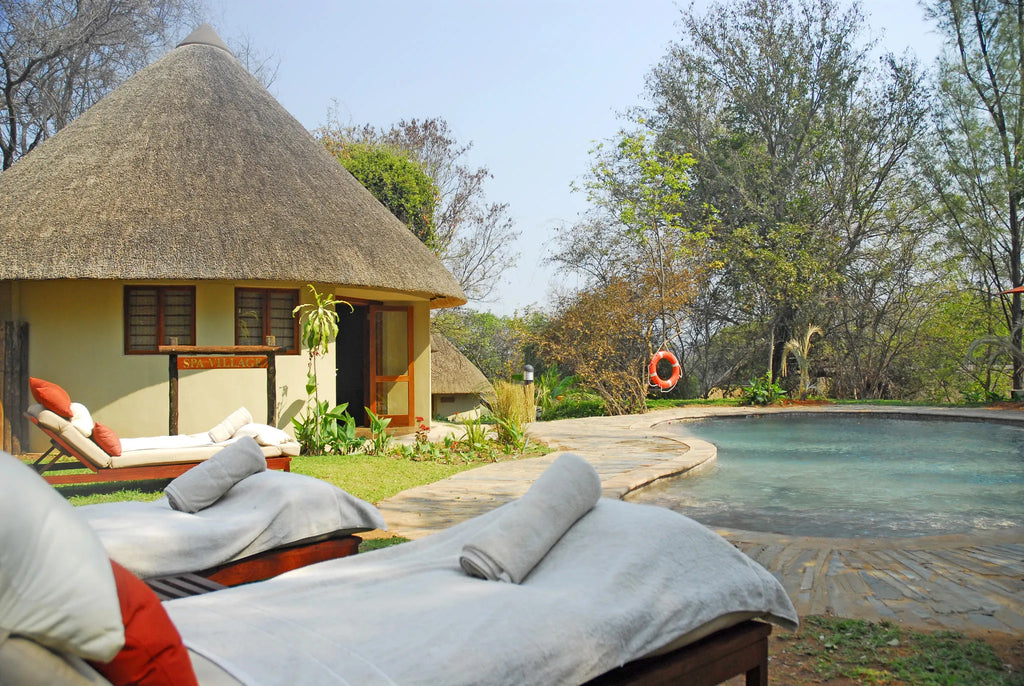 .Spa and swimming pool at Divava Okavango Resort & Spa, Divundu, Namibia.