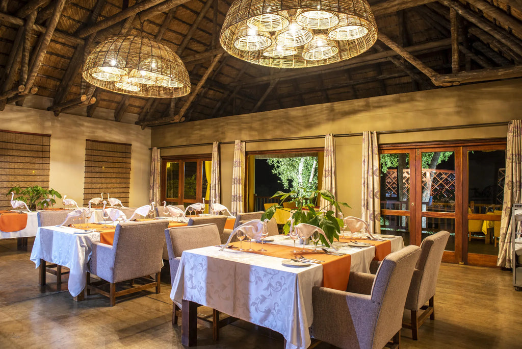 Dining Room at Divava Okavango Resort & Spa, Divundu, Namibia.