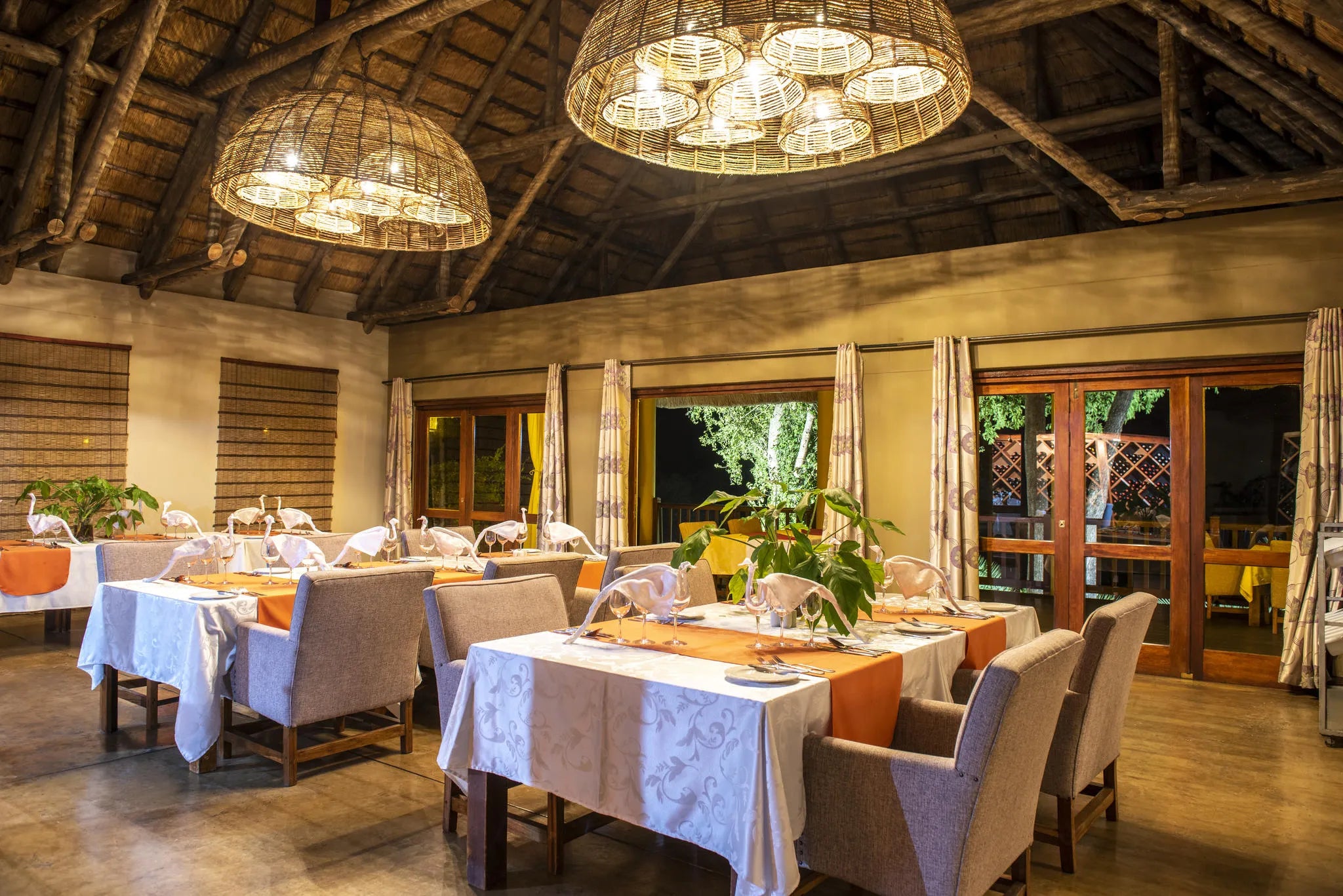 Dining Room at Divava Okavango Resort & Spa, Divundu, Namibia.