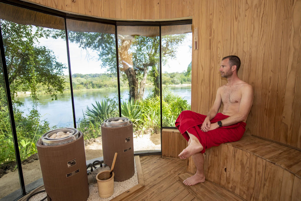 Sauna at Divava Okavango Resort & Spa, Divundu, Namibia.
