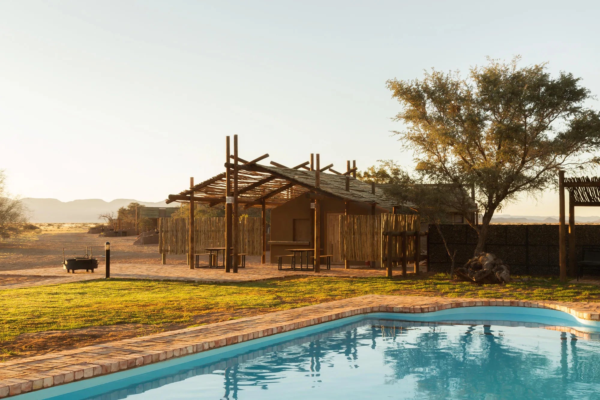 Desert Camp Pool Area at Desert Camp, Sesriem, Namibia.