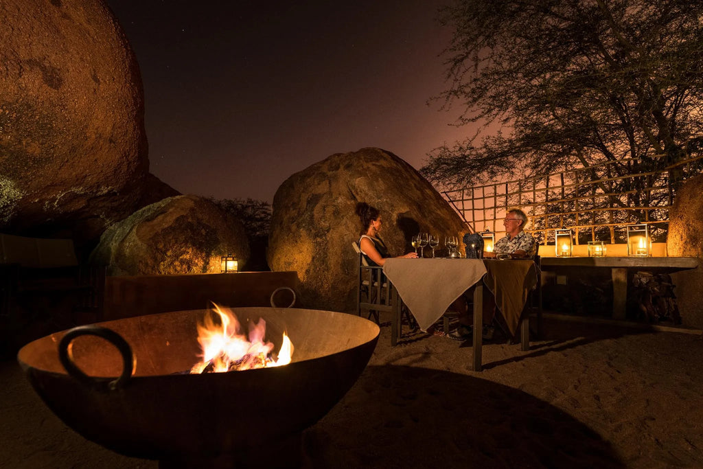 Boma Dining at Camp Kipwe at Camp Kipwe, Twyfelfontein, Namibia.