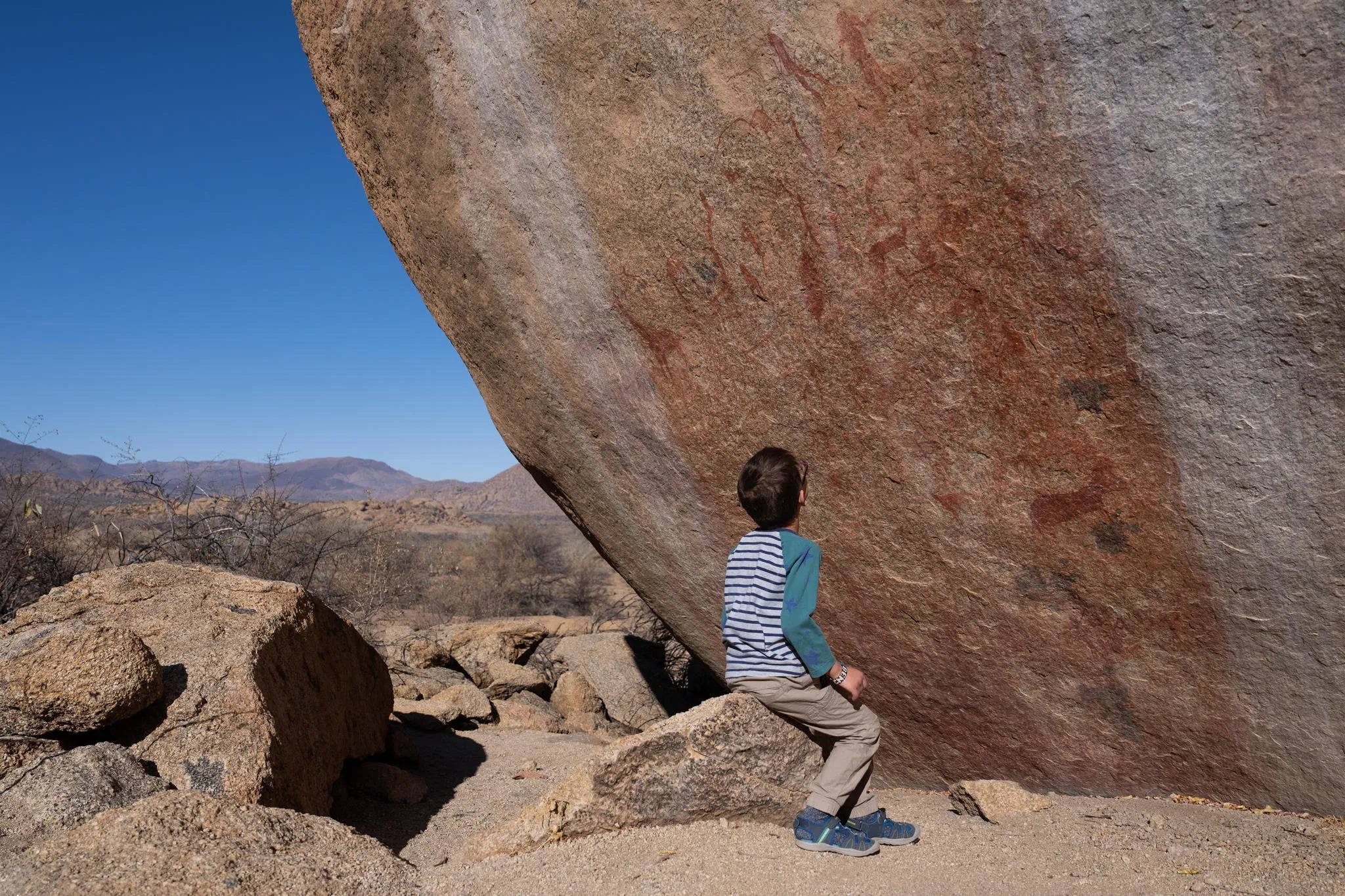 Rock Art stories at Ai Aiba Rock Painting Lodge, Erongo Mountains, Namibia.