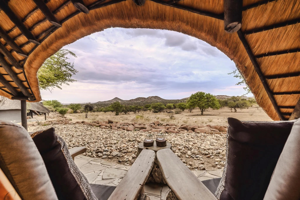 Room views at Ai Aiba Rock Painting Lodge, Erongo Mountains, Namibia.