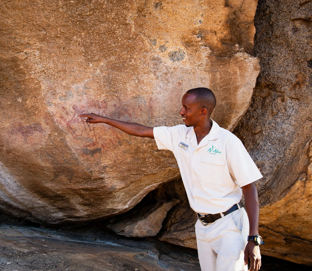 Rock Art Tour at Ai Aiba Rock Painting Lodge, Erongo Mountains, Namibia.
