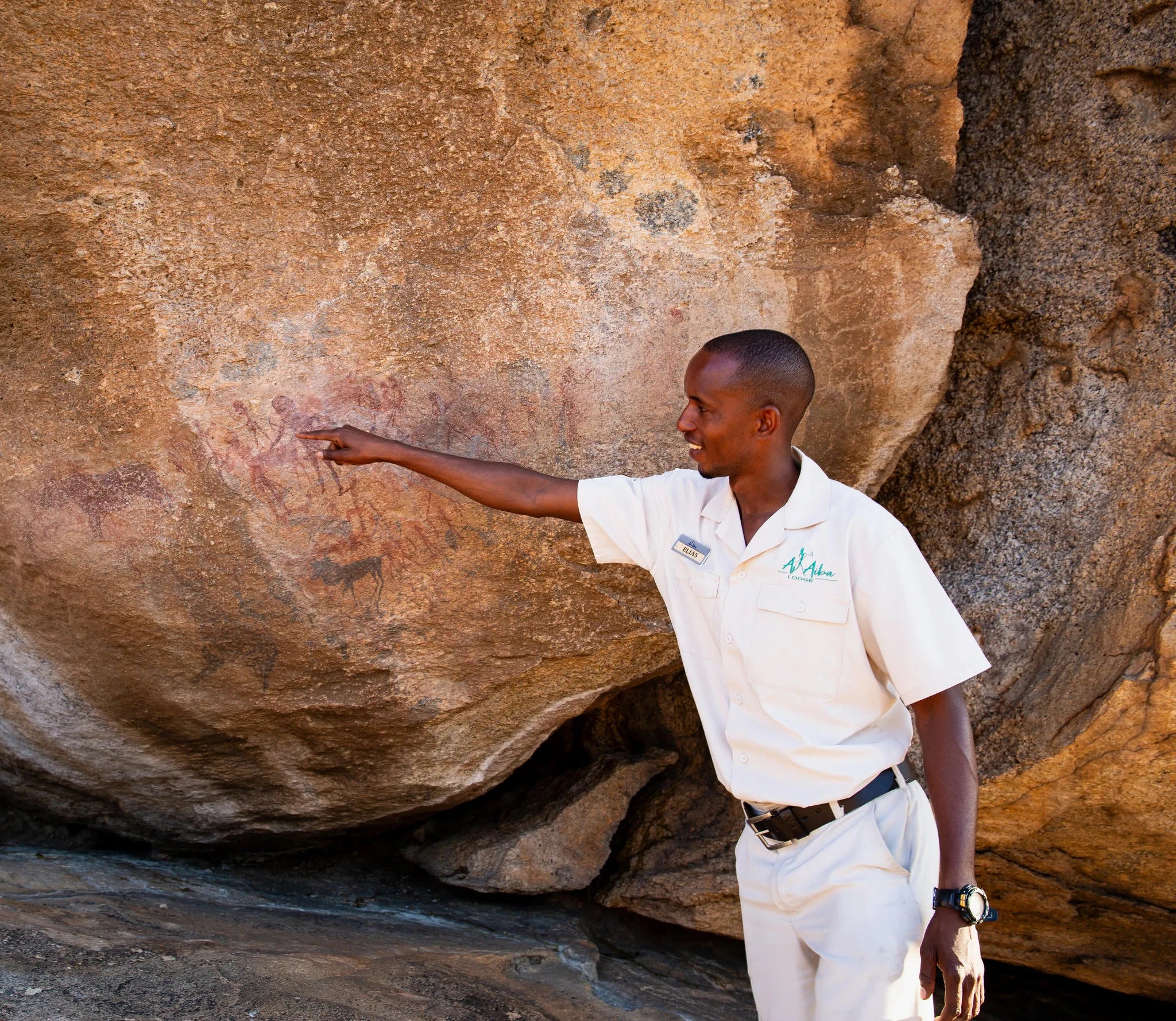 Rock Art Tour at Ai Aiba Rock Painting Lodge, Erongo Mountains, Namibia.