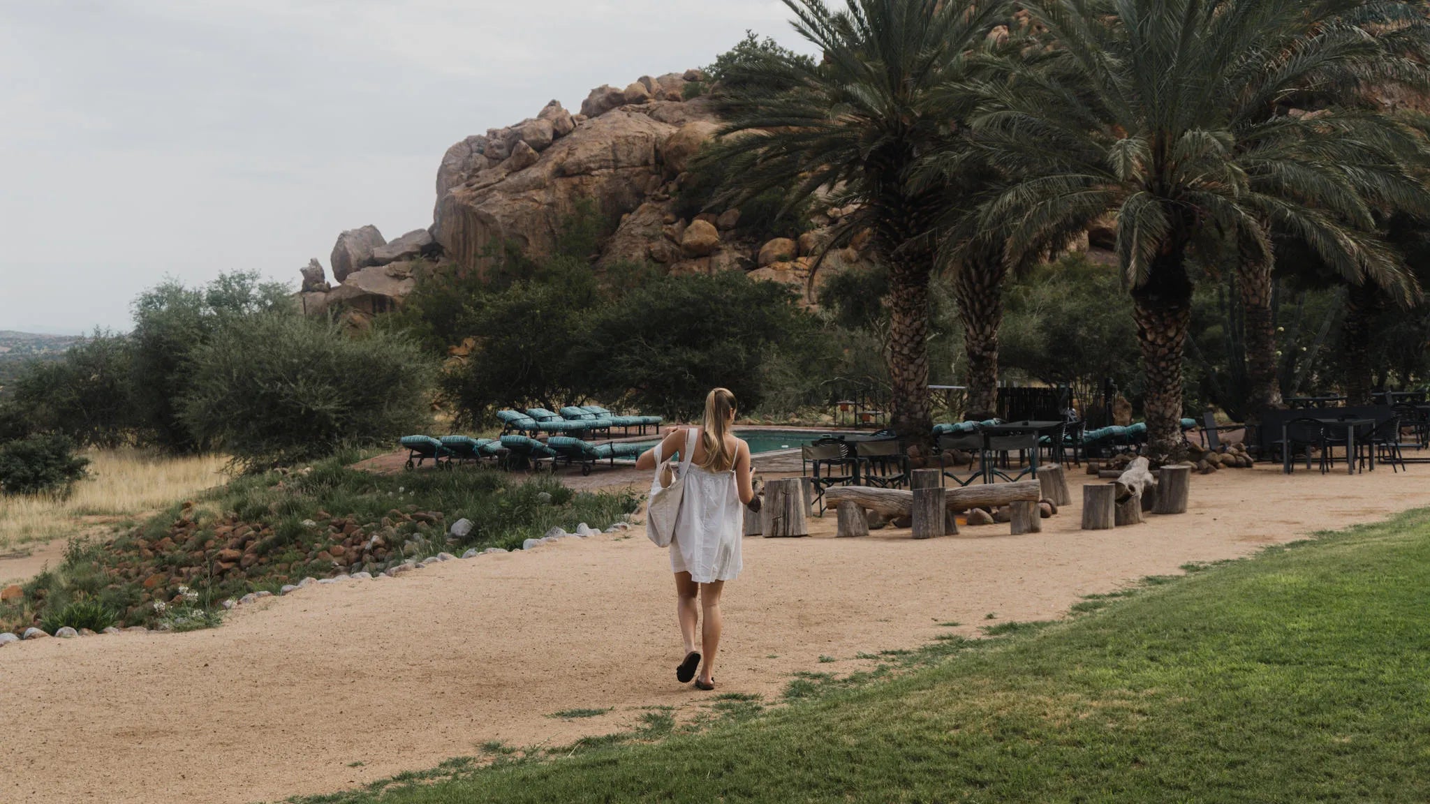 Leisure time at Ai Aiba Rock Painting Lodge, Erongo Mountains, Namibia.