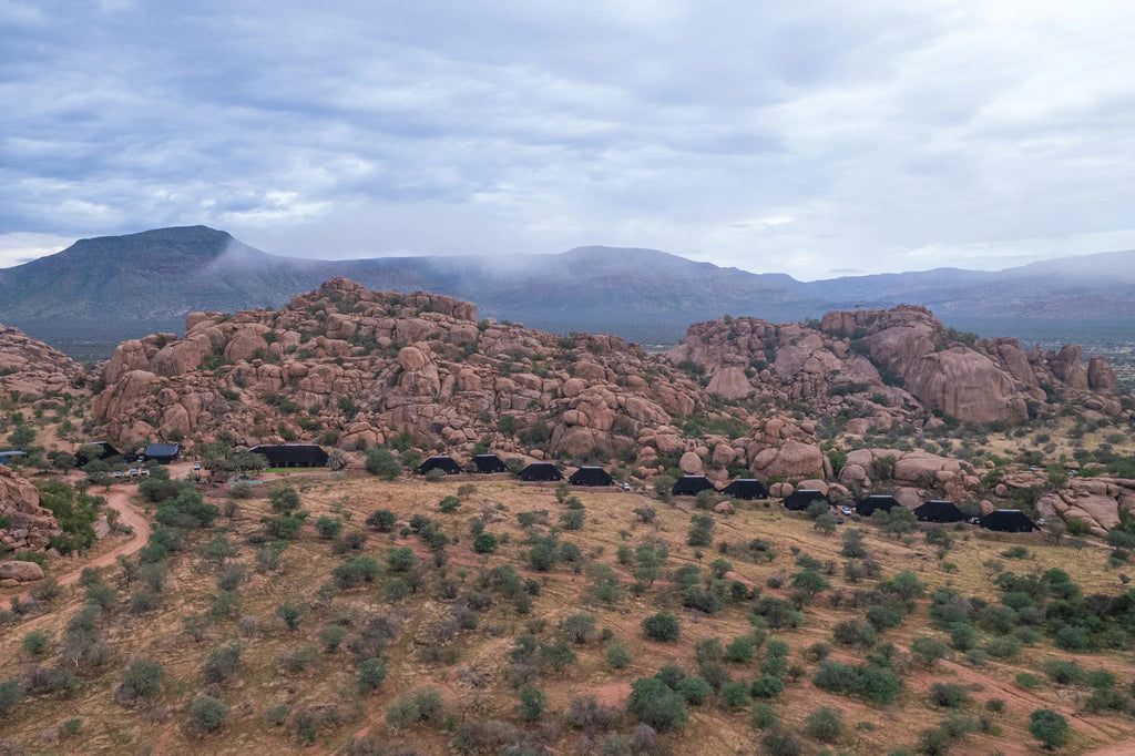Ai Aiba Lodge setting at Ai Aiba Rock Painting Lodge, Erongo Mountains, Namibia.