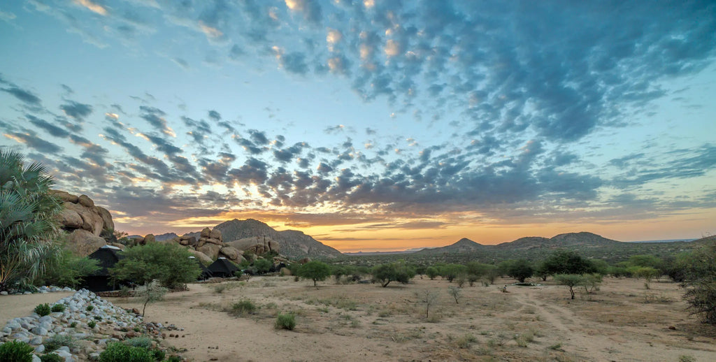 Sundowners at Ai Aiba Rock Painting Lodge, Erongo Mountains, Namibia.