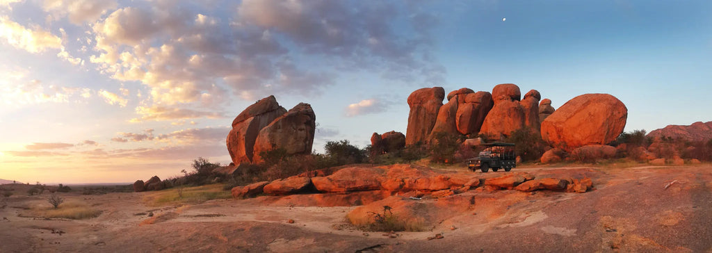 Ancient rock formations at Ai Aiba Rock Painting Lodge, Erongo Mountains, Namibia.