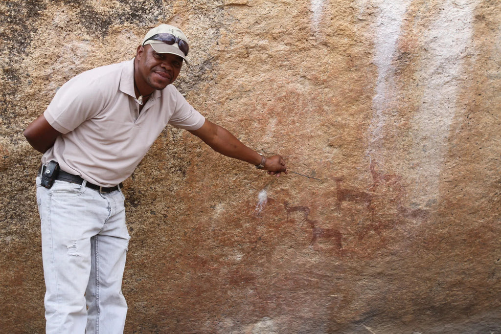 Rock art at Ai Aiba Rock Painting Lodge, Erongo Mountains, Namibia.