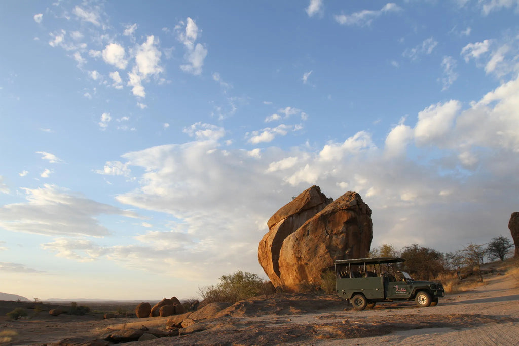 Ancient rock formations at Ai Aiba Rock Painting Lodge, Erongo Mountains, Namibia.
