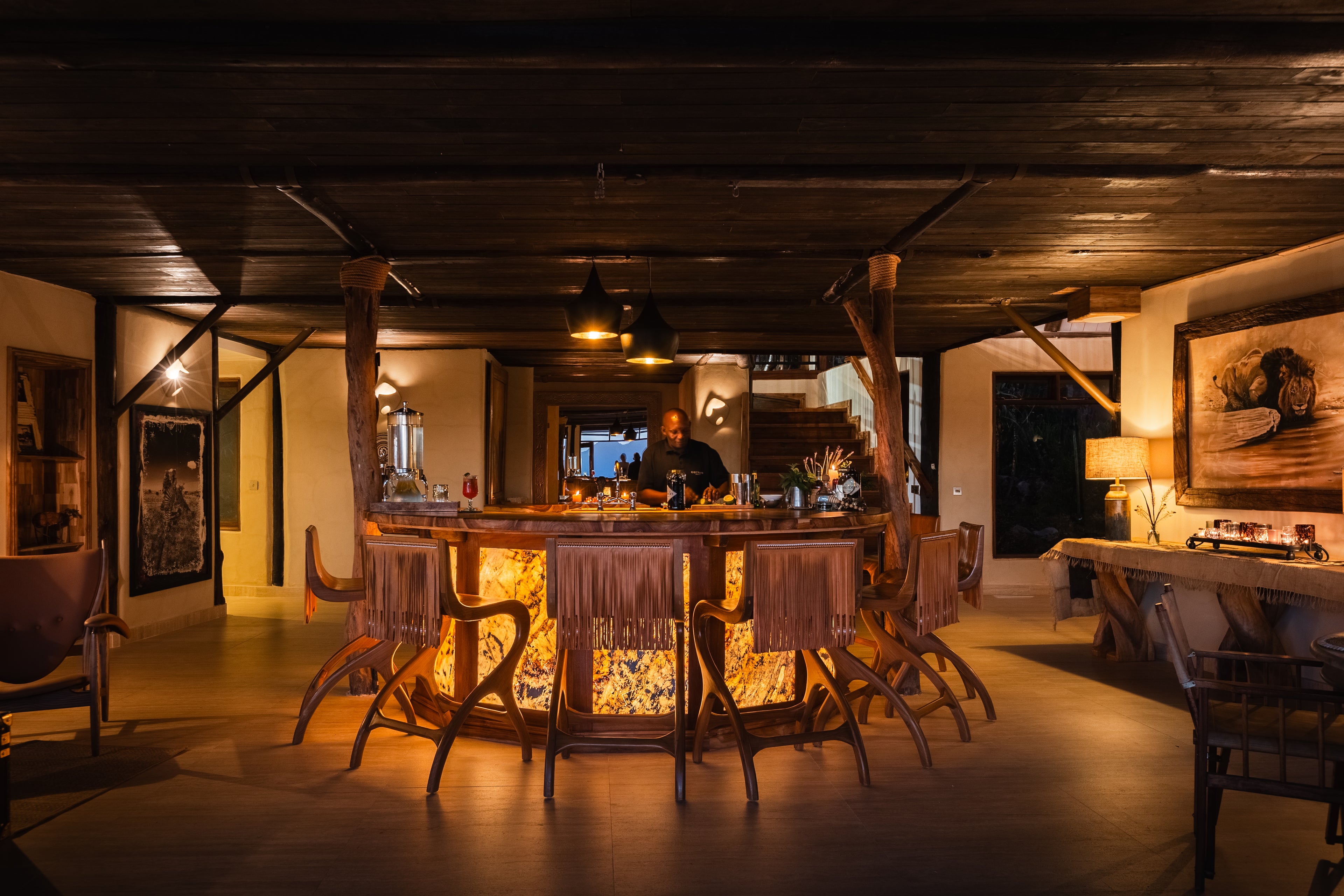 The bar at Cottar's Bush Villa