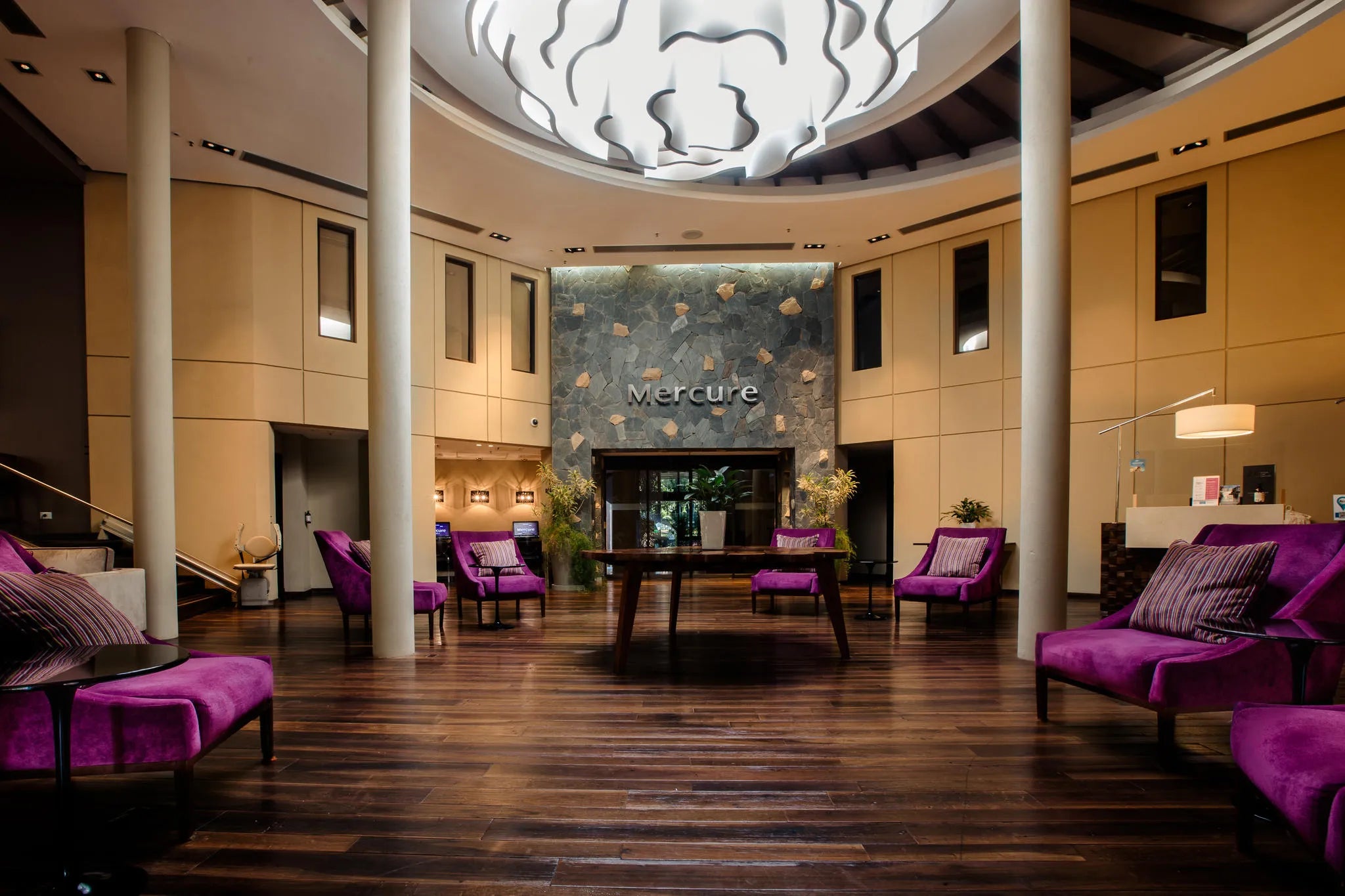 Lobby at Mercure Iguazu Hotel Iru, Puerto Iguazu, Argentina.