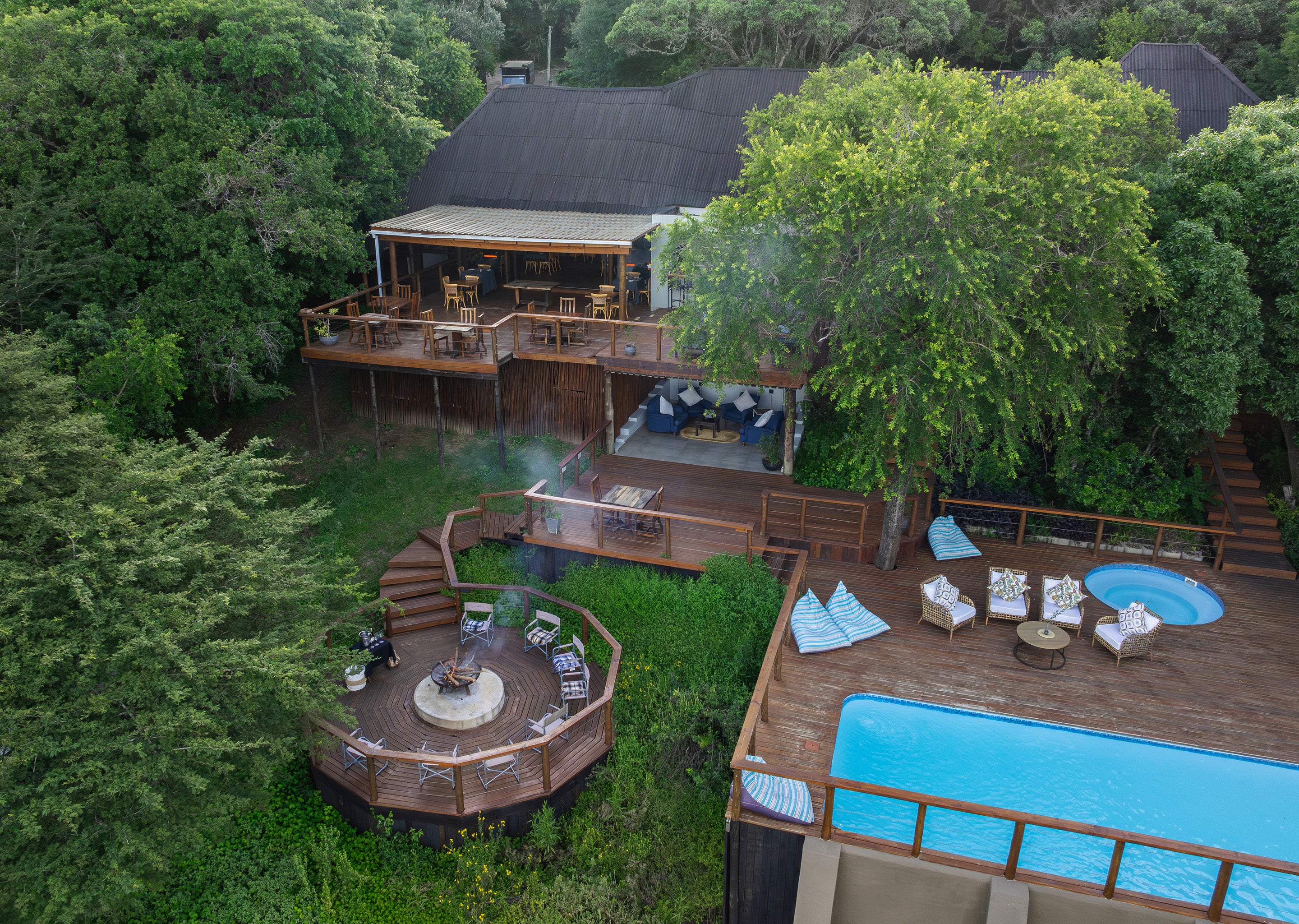 Aerial View of Malkoha Lake St. Lucia's Entertainment Area