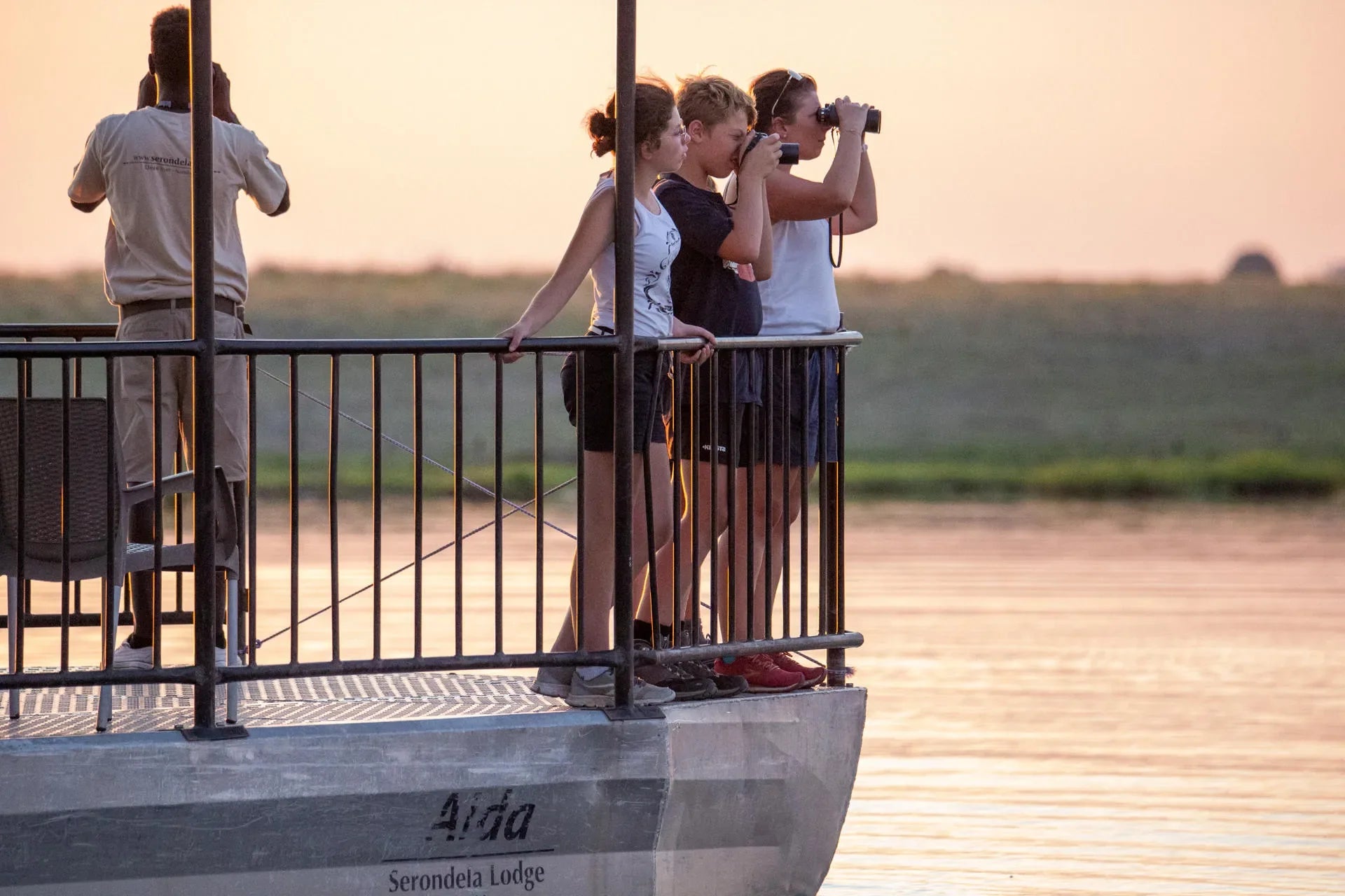 Boat cruise along the Chobe River at Serondela Lodge, Chobe River Front Namibia, Namibia.