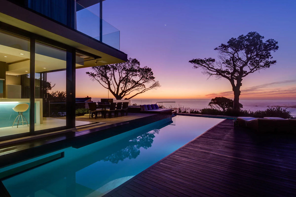 Outdoor Deck & Swimming Pool at Serenity, Cape Town, South Africa.