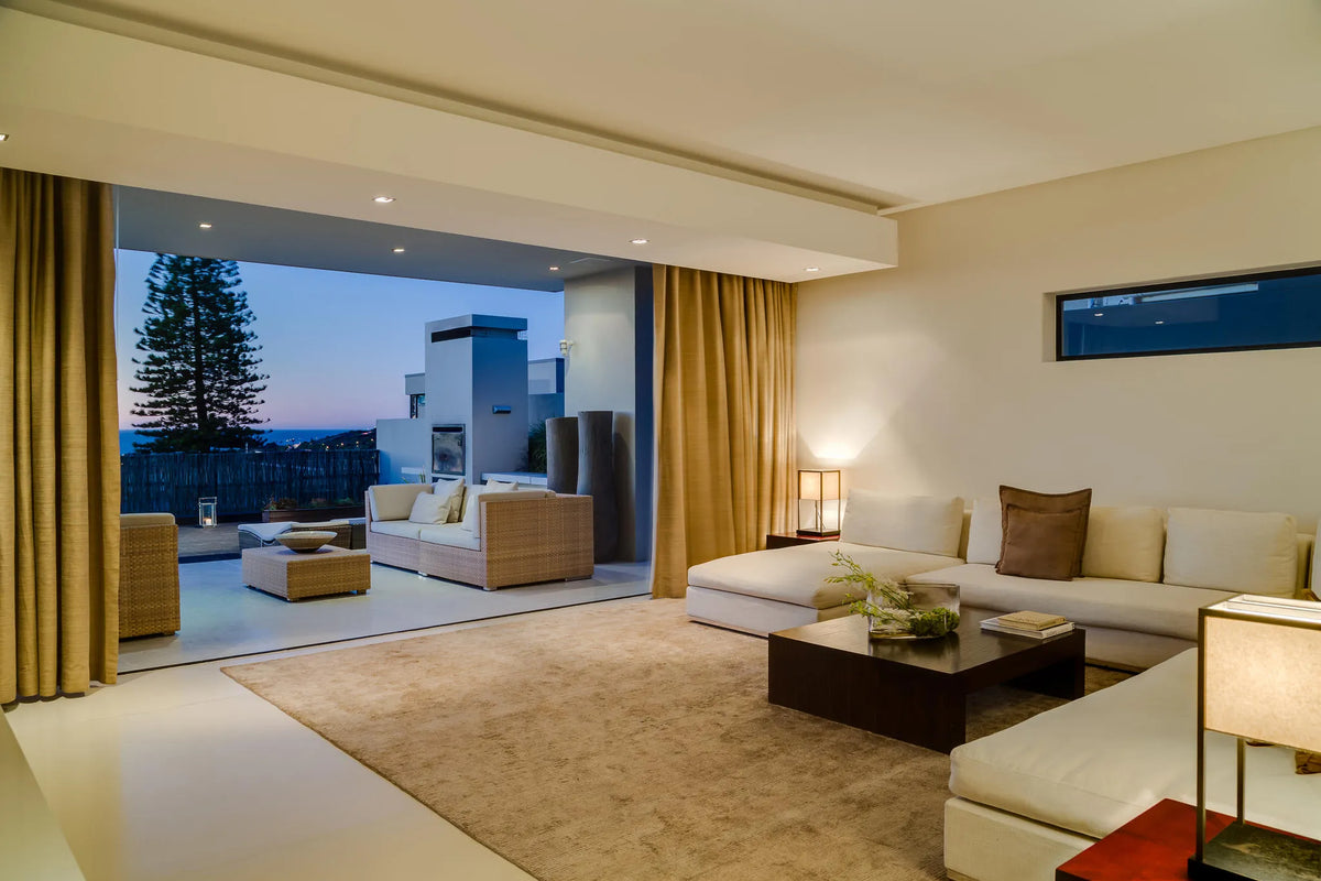 Indoor & Outdoor Lounge at Serenity, Cape Town, South Africa.