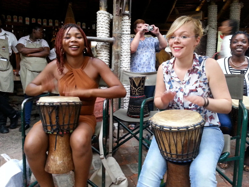 Drumming Circle participants at Drum Cafe Namibia, Windhoek, Namibia.