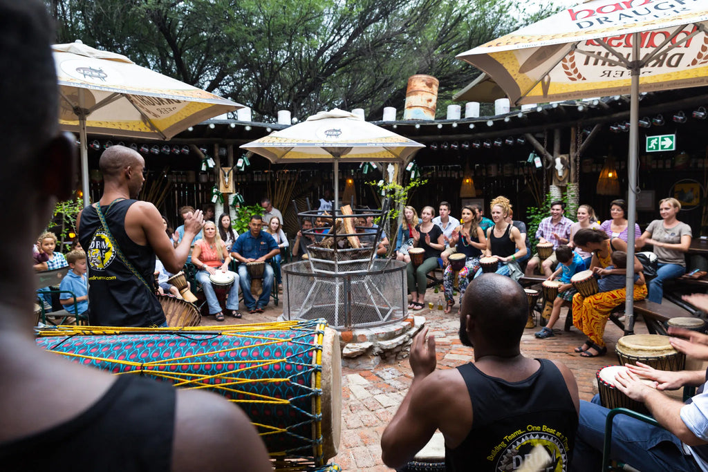Drumming Circle at Drum Cafe Namibia, Windhoek, Namibia.