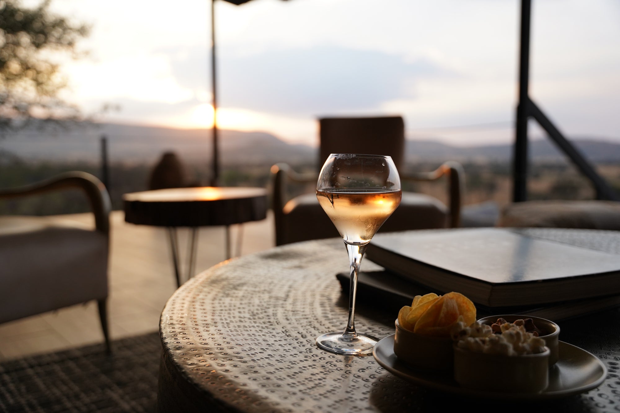 Lounge with wine glass view