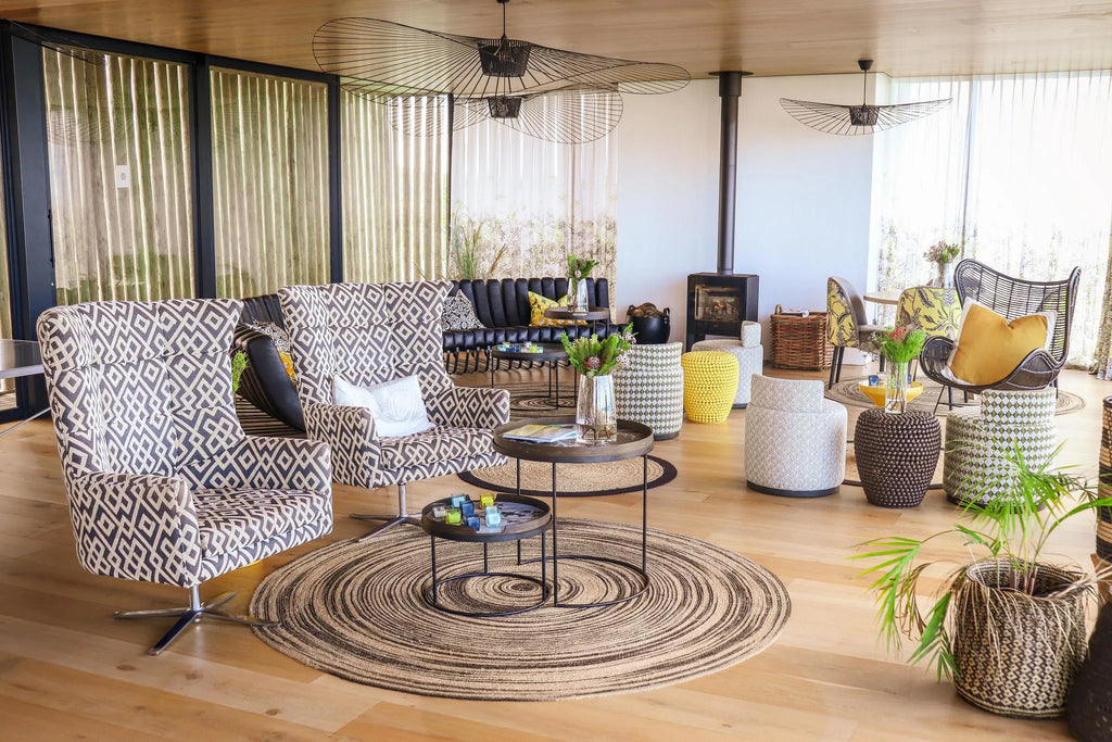 Morukuru Beach Lodge - upstairs bar and lounge area at Morukuru Beach Lodge, De Hoop Nature Reserve, South Africa.