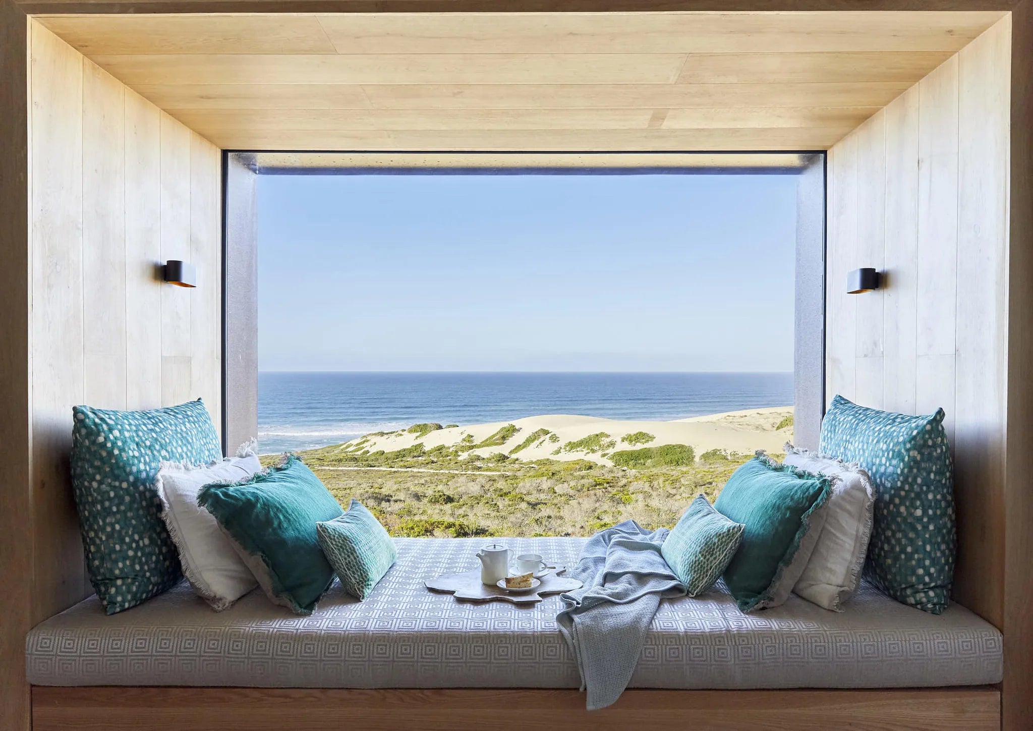 Morukuru Beach Lodge - Daybed with a view at Morukuru Beach Lodge, De Hoop Nature Reserve, South Africa.