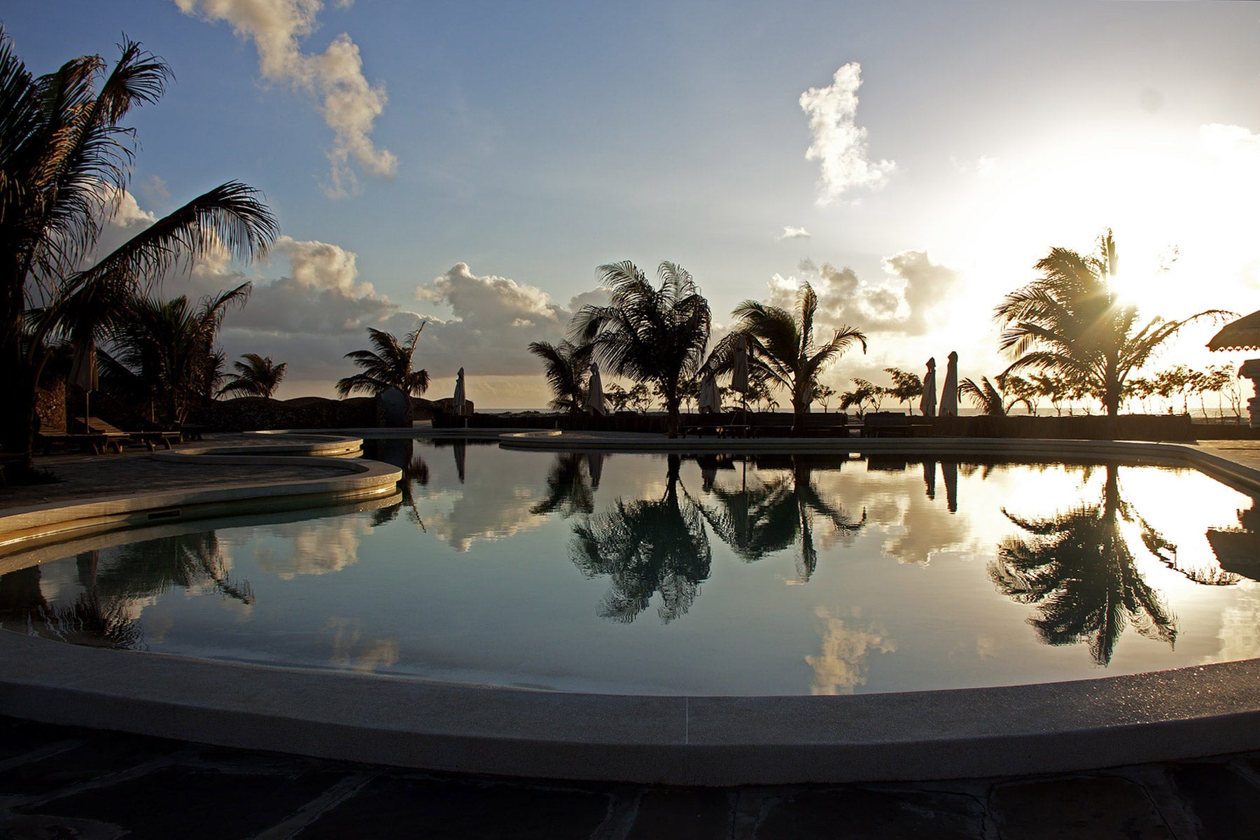 Magical sunsets by the pool
